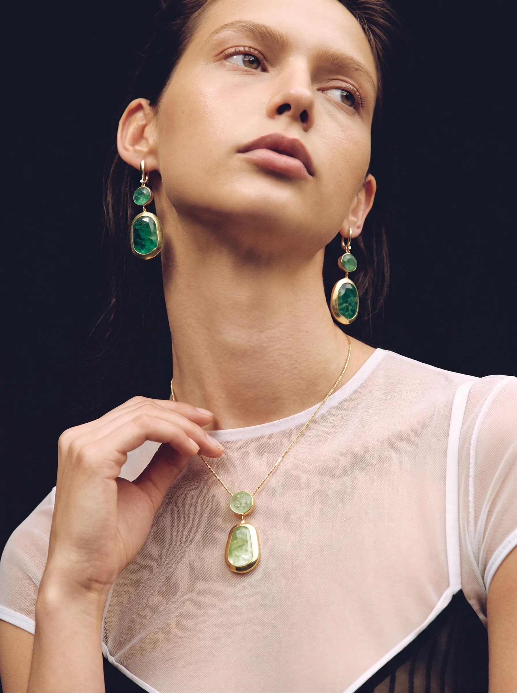 NOEME emerald set editorial portrait